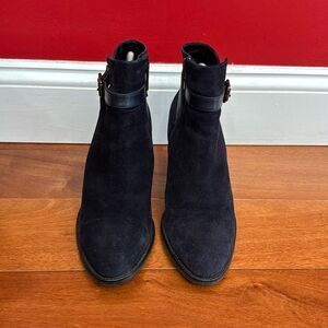 Aquatalia Black Suede Ankle Heel Dressy Boots size 10